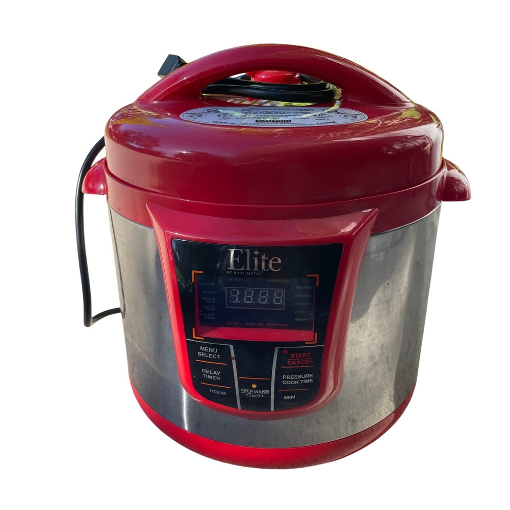Elite Maxi Matic Platinum EPC 808R Red 120V 1200W Electric Pressure Cooker 8QT